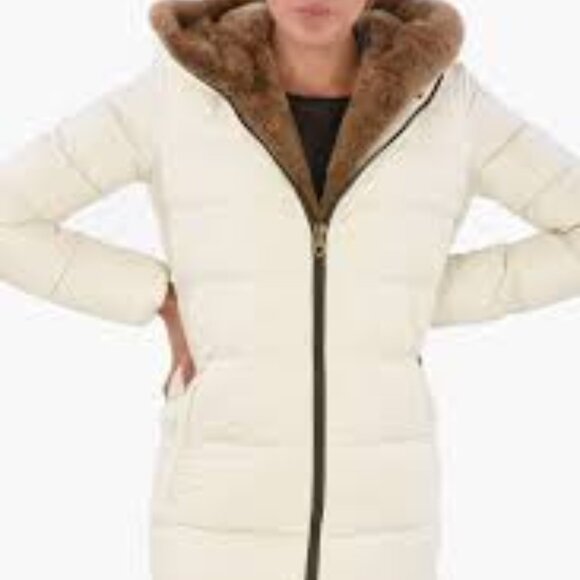 NWT: Duvetica Rabbit Fur Trim CARYS Down Jacket Size  EU 42 - Picture 1 of 13